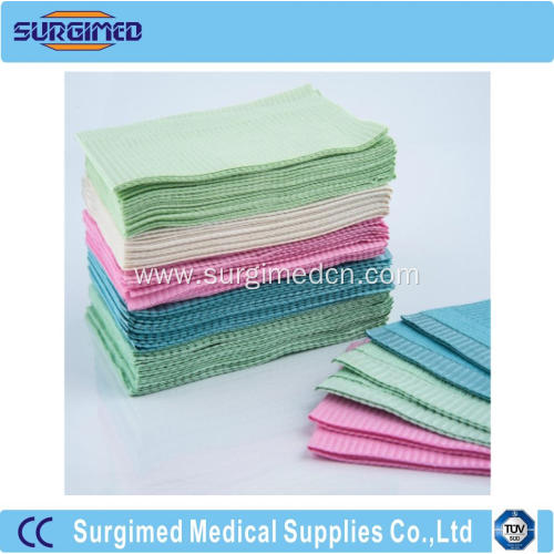 Colorful Disposable Consumable 3ply Scarf Apron Dental Bibs